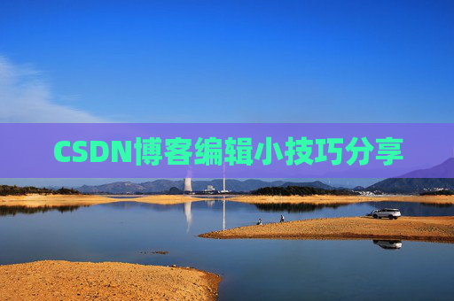 CSDN博客编辑小技巧分享